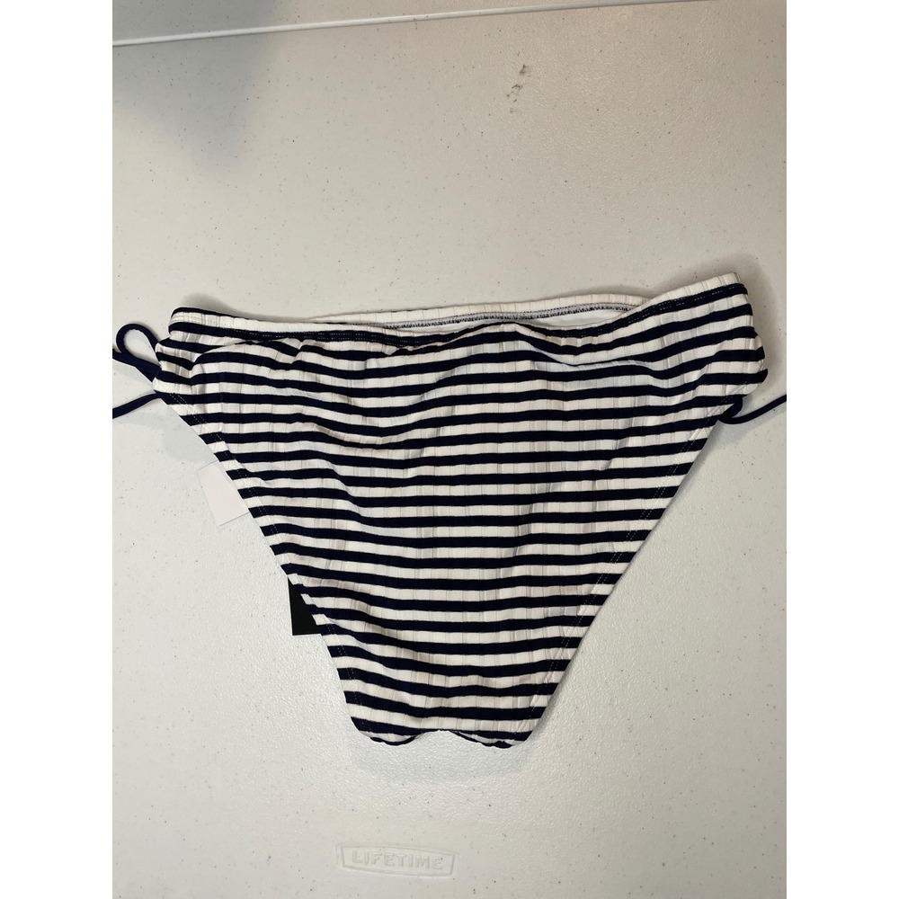 La Blanca Womens Side Tie Hipster Bikini Bottom, Navy Stripe, 10 - Picture 4 of 7